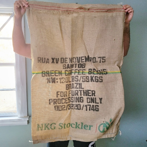 Cafés do Brasil Burlap Coffee Bean Oversized Bag Sack - Picture 2 of 2
